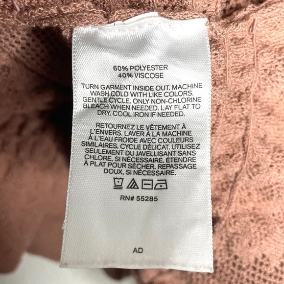 Express Lace Stitched Smocked Peplum Sweater Open Knit Rose Pink Romantic - Picture 9 of 9